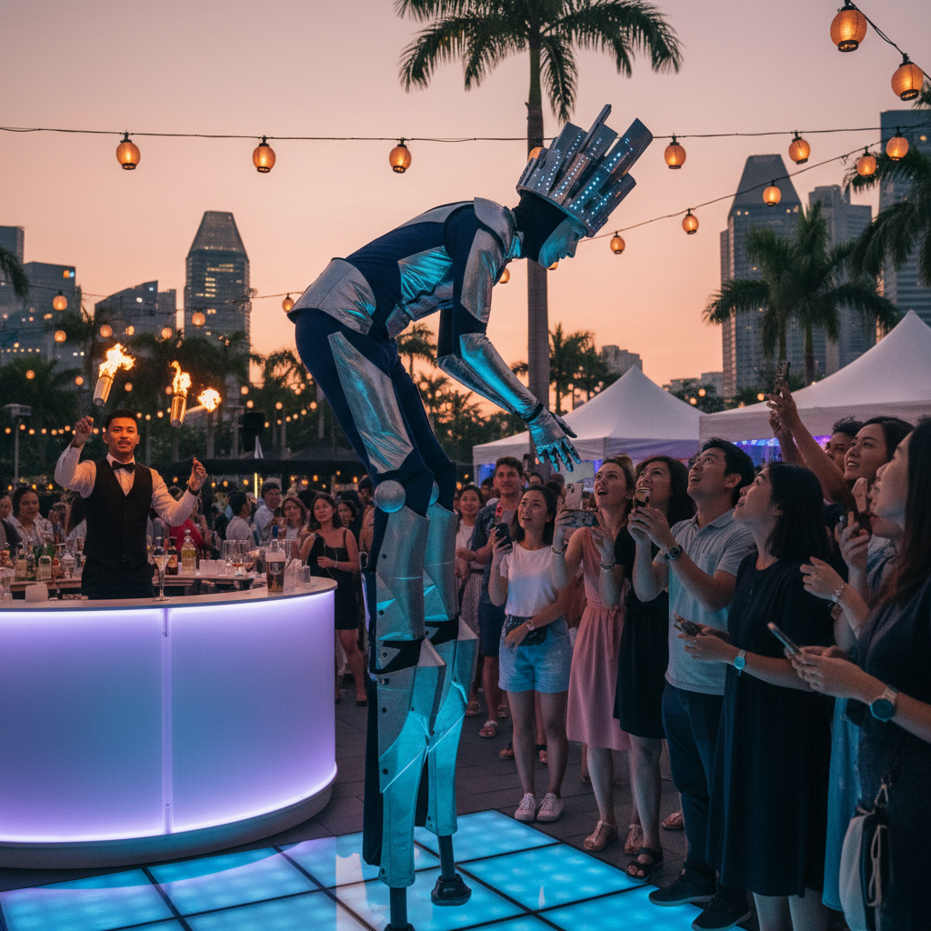 Booking Stilt Walkers and Flair Bartenders for Brand Activations in Singapore