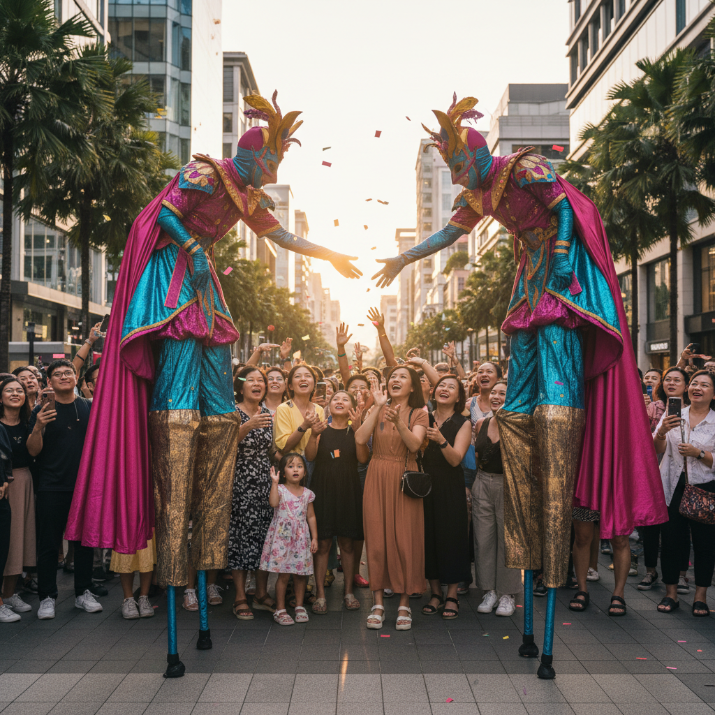Booking Stilt Walkers in Singapore: Event Impact and Logistics