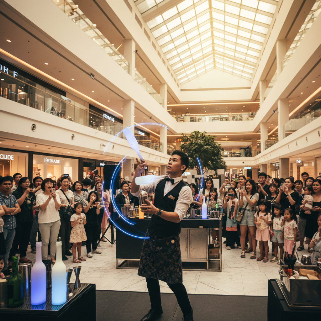 Hiring Flair Bartenders for Brand Activations at Singapore Malls