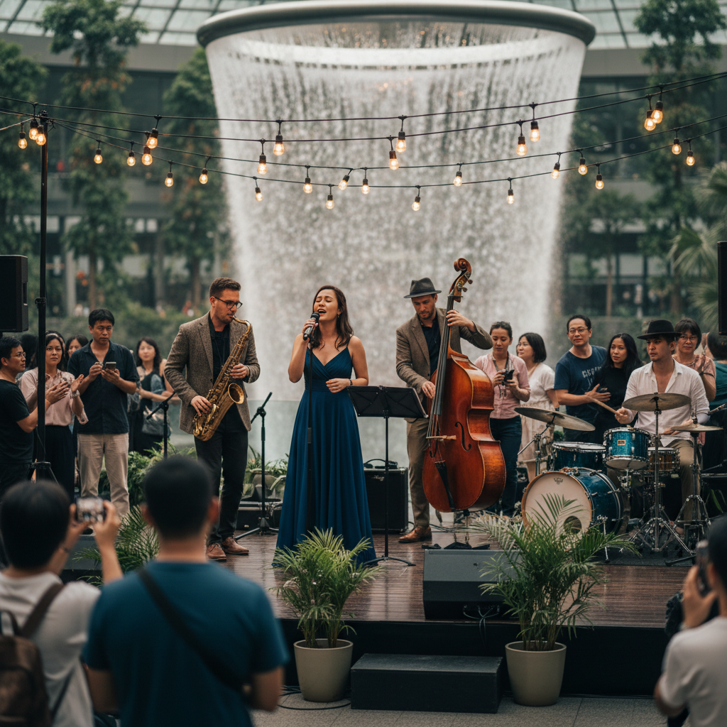 Hiring a Live Band for Brand Activations at Jewel Changi, Singapore