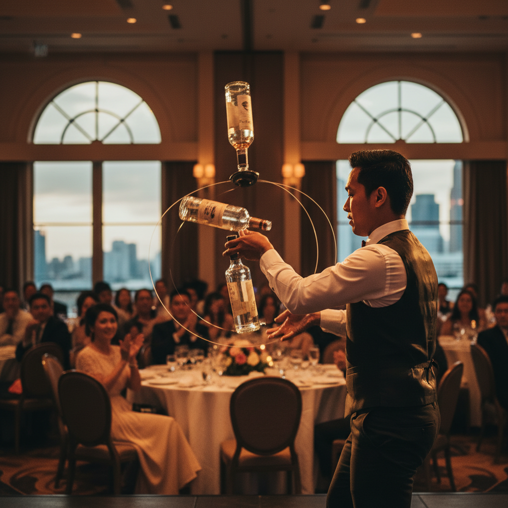 Choosing Between Roving and Staged Flair Bartenders for Singapore Events