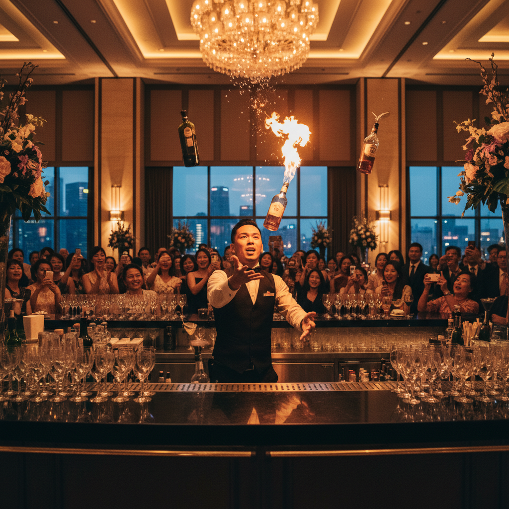 Choosing Between Roving and Staged Flair Bartenders for Events in Singapore