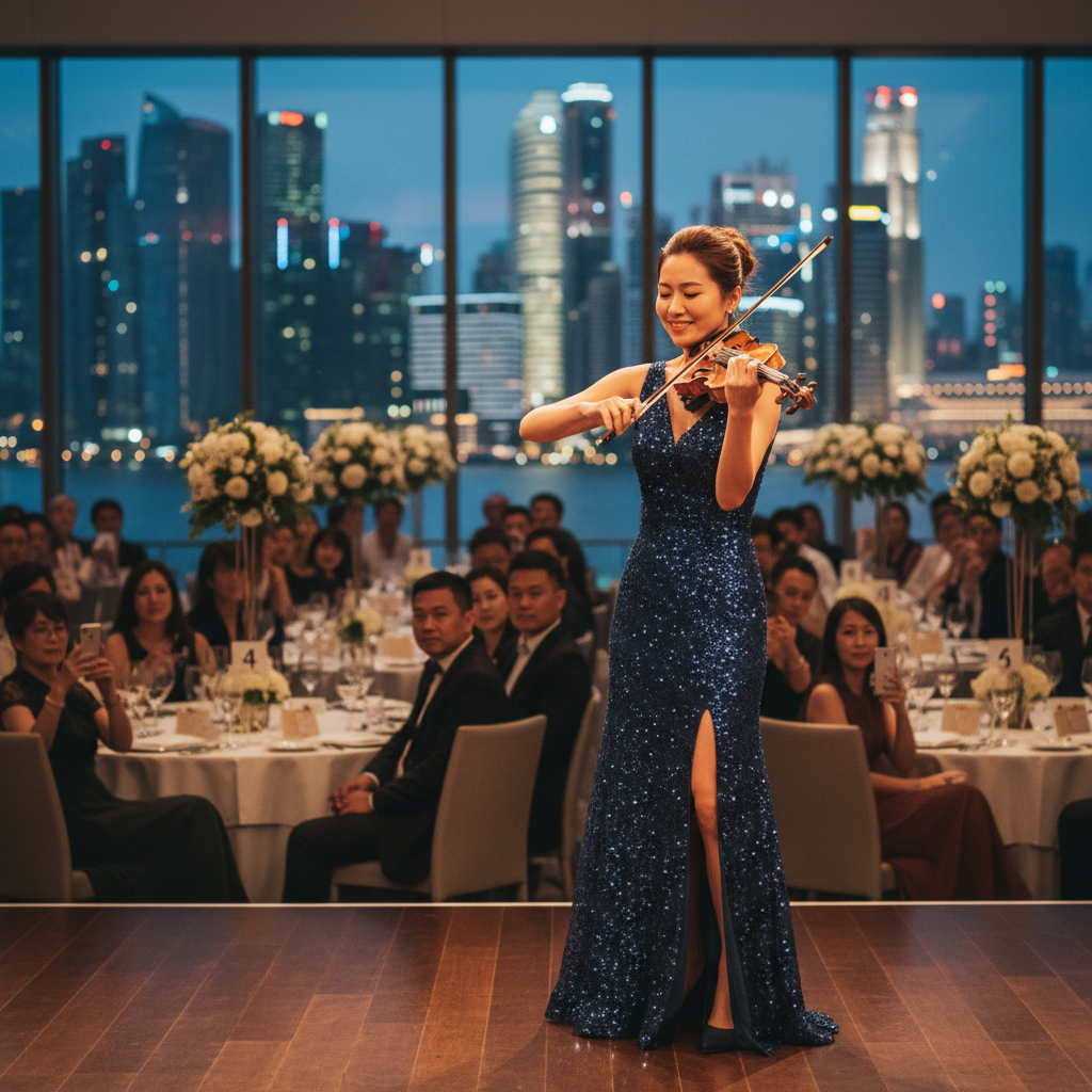 Choosing Between Roving and Staged Violinists for Singapore Events