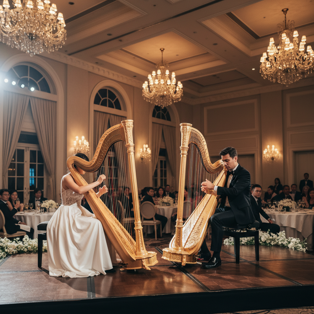 Comparing Solo vs. Duo Harpists for Weddings in Singapore