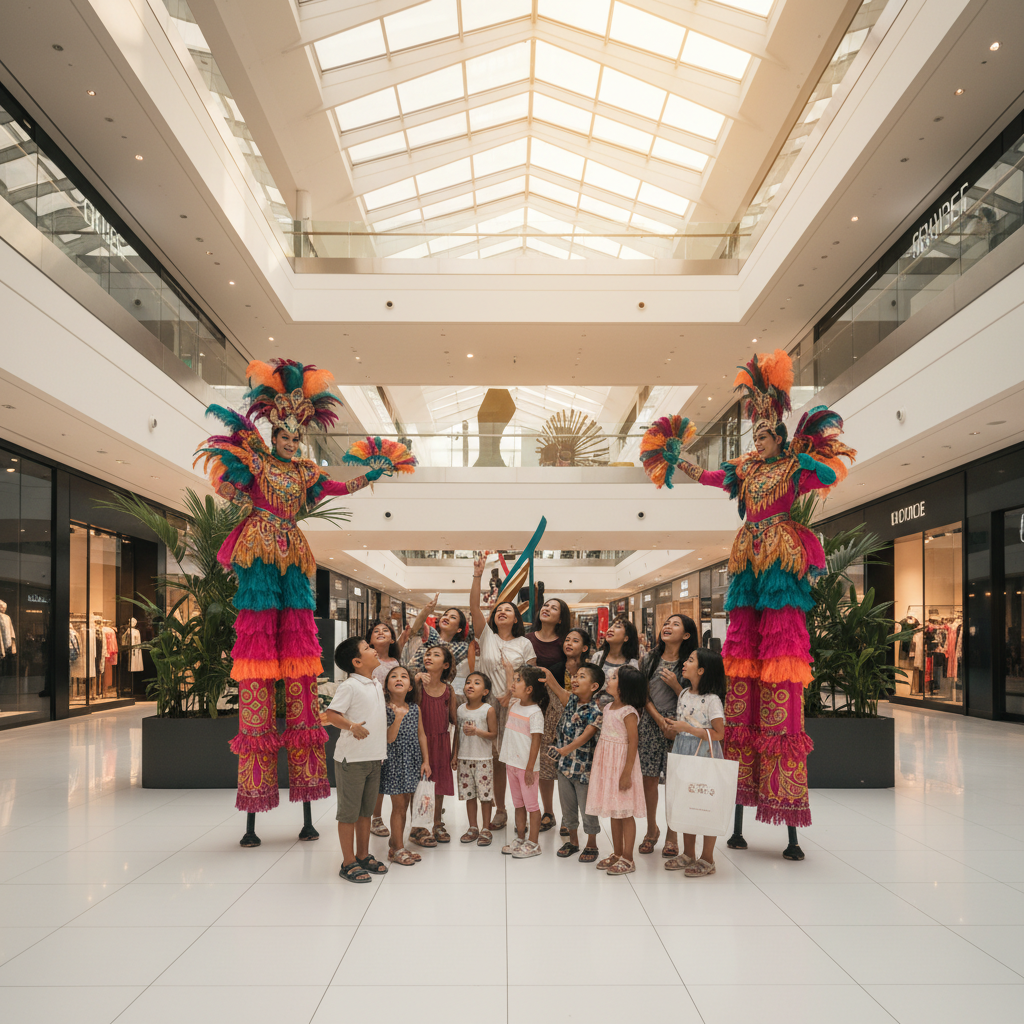 Booking Stilt Walkers for Brand Activations at Singapore Malls